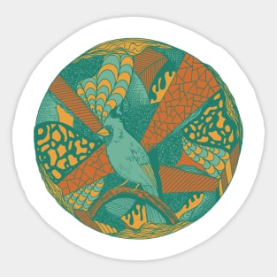 Mountain Green Circle of The Northern Cardinal Sticker